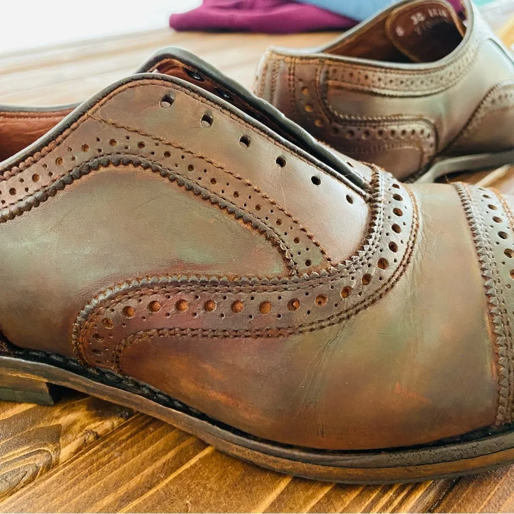 Allen Edmonds Strandmok Style Men’s Genuine Leather Distressed Oxfords Size 8‎